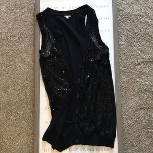 Black sequin vest